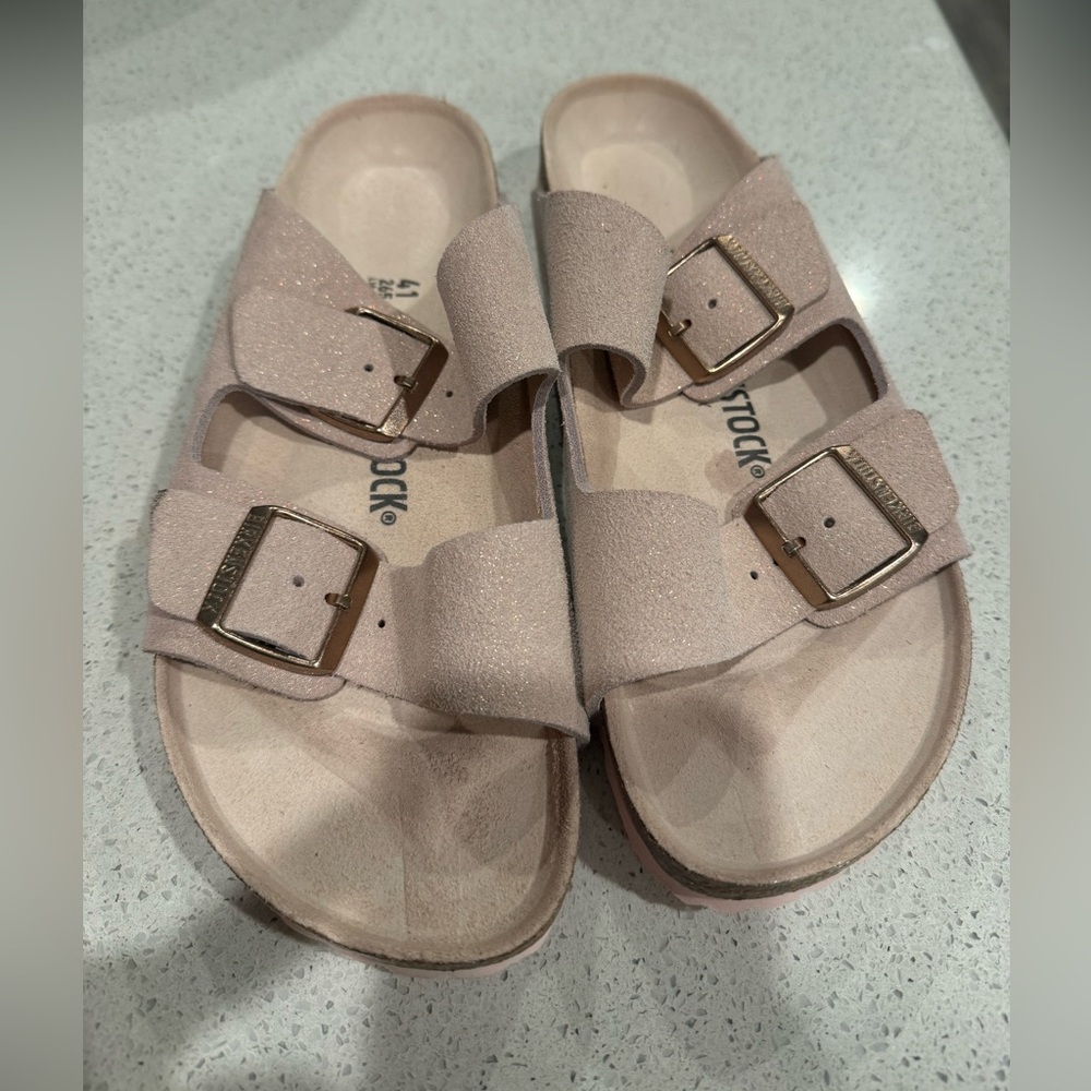Pink Shimmer Birkenstocks NWOT - Picture 3 of 6